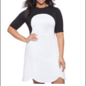 White and black dress